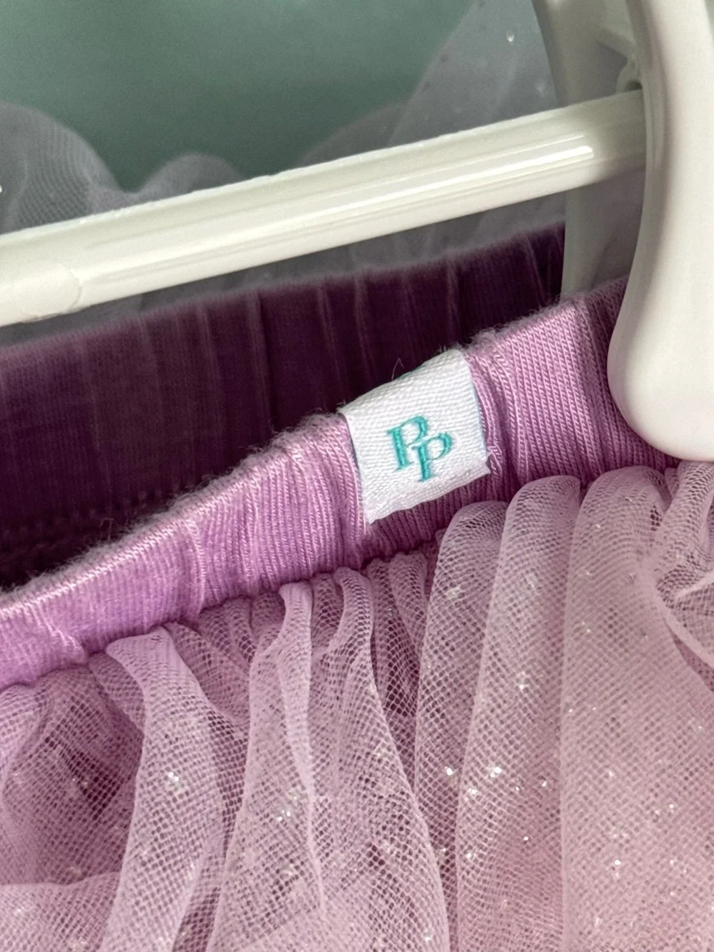 POSH PEANUT Baby Girls Pink Layered Tulle Ruffled Tutu & Black Glitter socks
